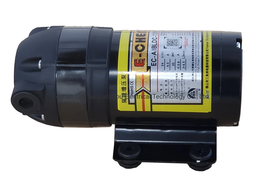 Brushless DC Motor Water Pump 1200gpd 4.5 L/Min@100psi Max 140psi